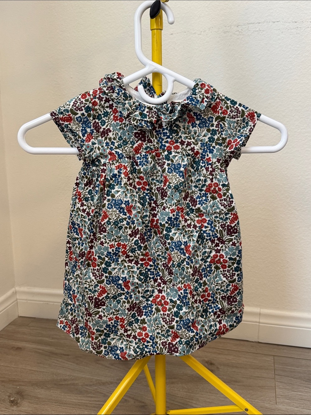 Goco floral dress with ruffle collar - 12-18mos
